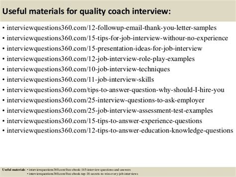 quality coach interview questions and answers